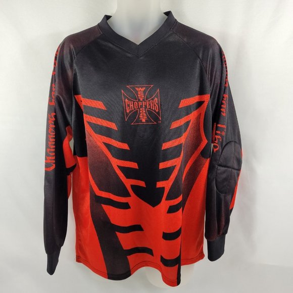 West Coast Choppers Vintage Biker Motocross Jersey Long Sleeve Shirt Mens Large - Picture 1 of 3